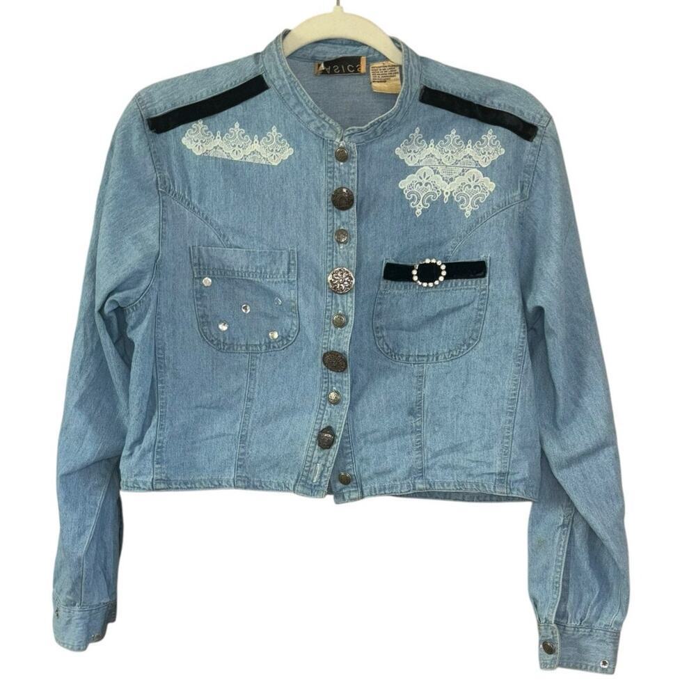 Vintage Double Denim Cowgirl Western Skort Set Women’s Sz S - M Castal Cowgirl - Picture 5 of 16